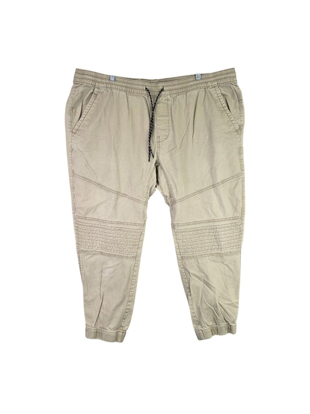 Mens No Boundaries Beige Khaki Jogger Pants Elastic Waist Cotton Stretch 2XL